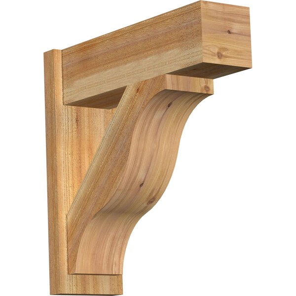 Ekena Millwork Funston Block Rough Sawn Outlooker, Western Red Cedar, 8"W x 26"D x 26"H OUT08X26X26FST05RWR - main